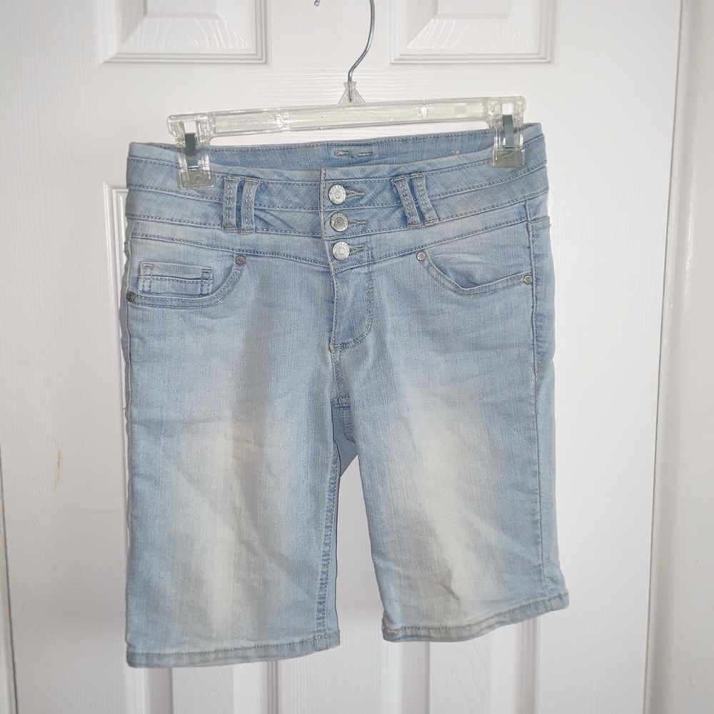 Light Wash Denim Bermuda Shorts